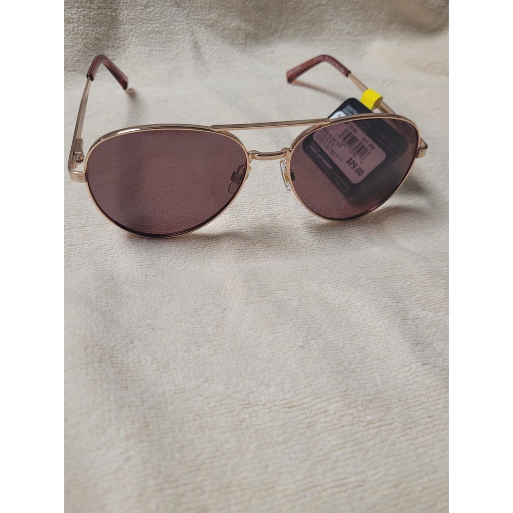 Foster Grant Polarized Aviator Sunglasses BOHO Rose Gold Pink Resort/Cruisewera - Picture 2 of 8